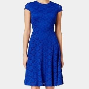 Alfani Petite Short Sleeve Lace Fit And Flare Mini Dress Size 4P